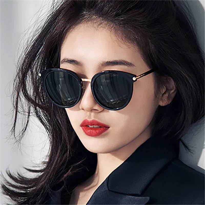 Women's Sunglasses Cat Eye Driving Mirror Vintage Reflective Flat Lens Ladies' Round Sun Glasses Female UV400