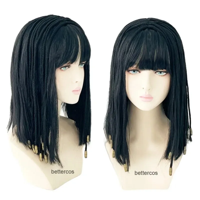 

Новый парик Клеопатры Египетская королева, черные волосы, золотые бусины, украшения для танцев, Хэллоуина, ролевых игр, парики для косплея 1; s'6, y; 9'b,5;