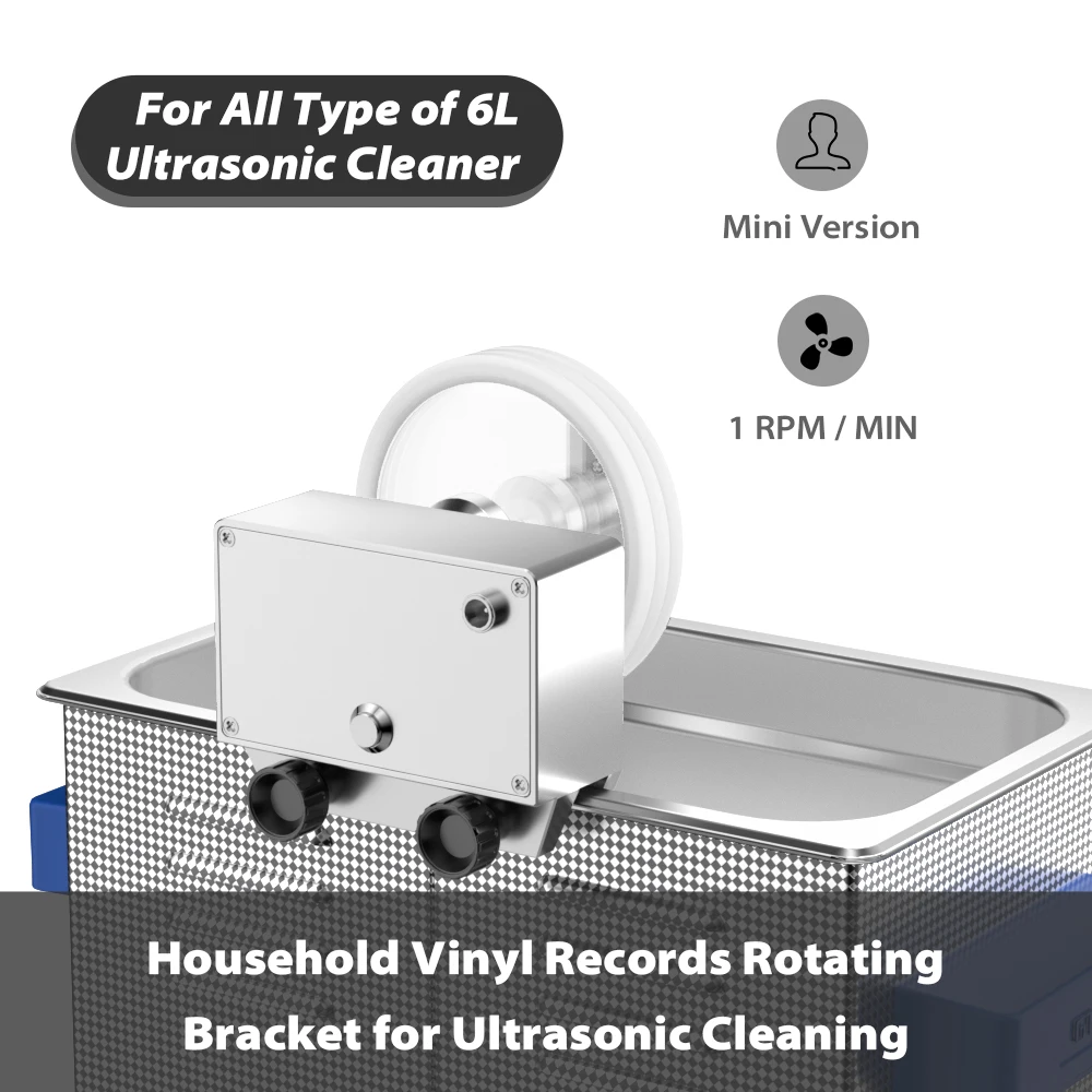 Record Rotat Bracket 1 Revolutions/Min With 3 Transparent waterproof clips 100V-240V adapter For more than 6L ultrasonic cleaner