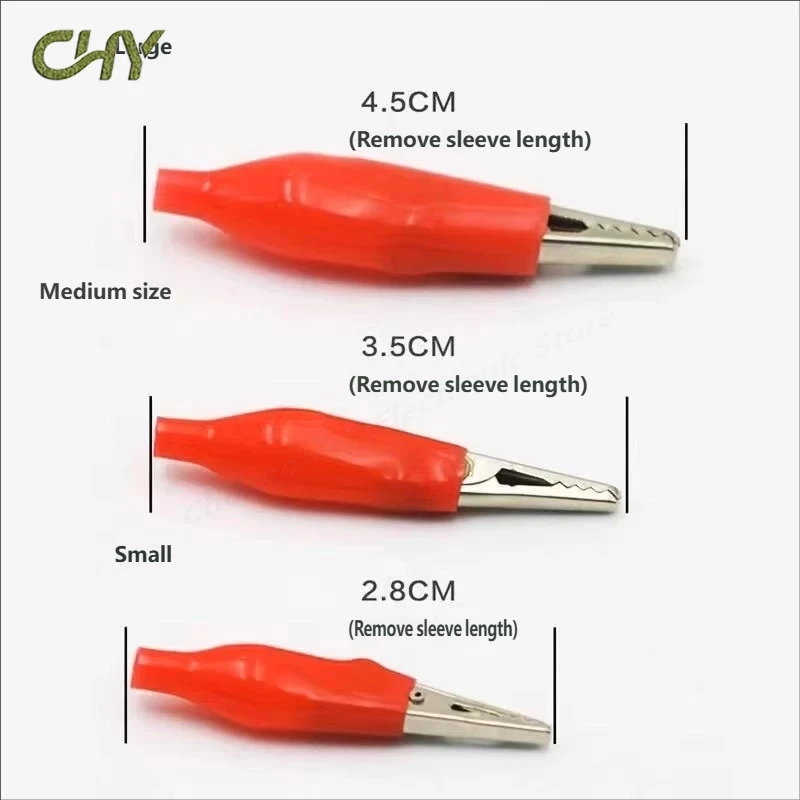 28 35 45mm Metal Alligator Clip G98 Crocodile Electrical Clamps Testing Probe Meter Black Red with Plastic Boot Car Auto Battery