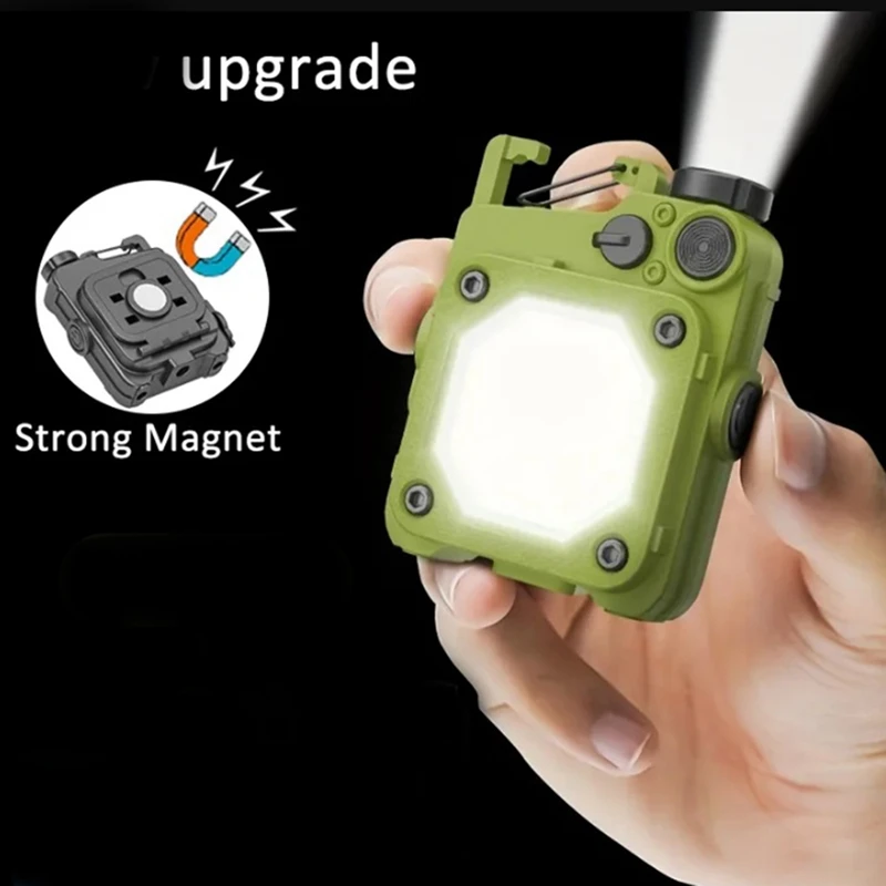 Portable Mini Keychain Flashlight USB Rechargeable LED Flashlight Keychain Light For Outdoor Hiking Camping Lantern