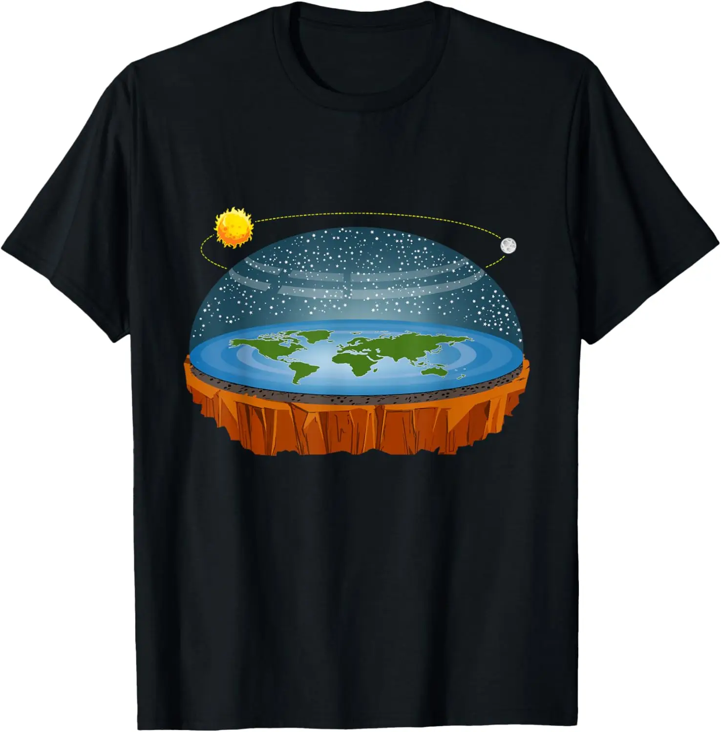 

Flat Earth Conspiracy Theory Astrology Diagram Graphic Tee Men's Fashion Cotton T-Shirt Trip