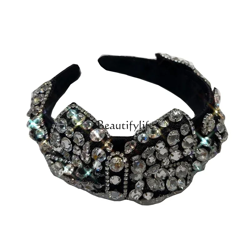 Bow full diamond heavy industry headband high sense super flash headband versatile