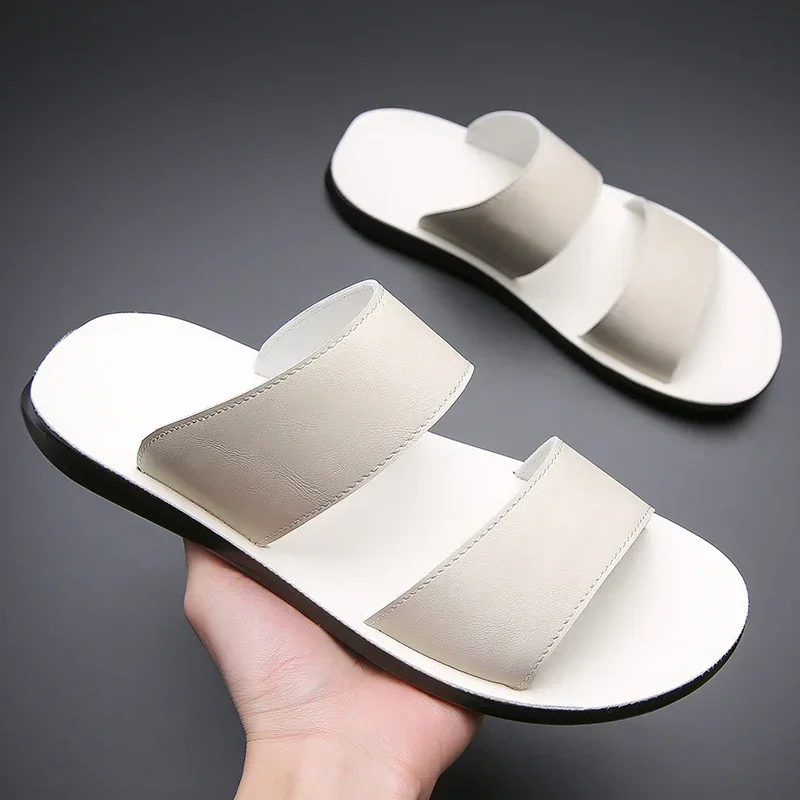 Elastic Comfort Insole Summer Flat Slippers Unisex Casual Anti Slip Soft Sole Student Leisure Footwear