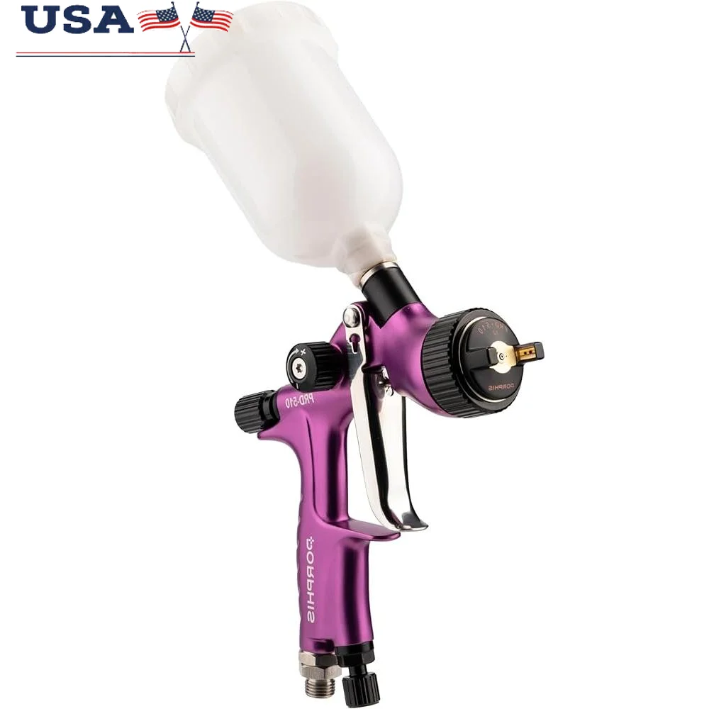 LVLP Automotive Spray Paint Gun 1.0mm Nozzle 250ml Cup Forged Aluminum Excellent Atomization Precision Paint Application