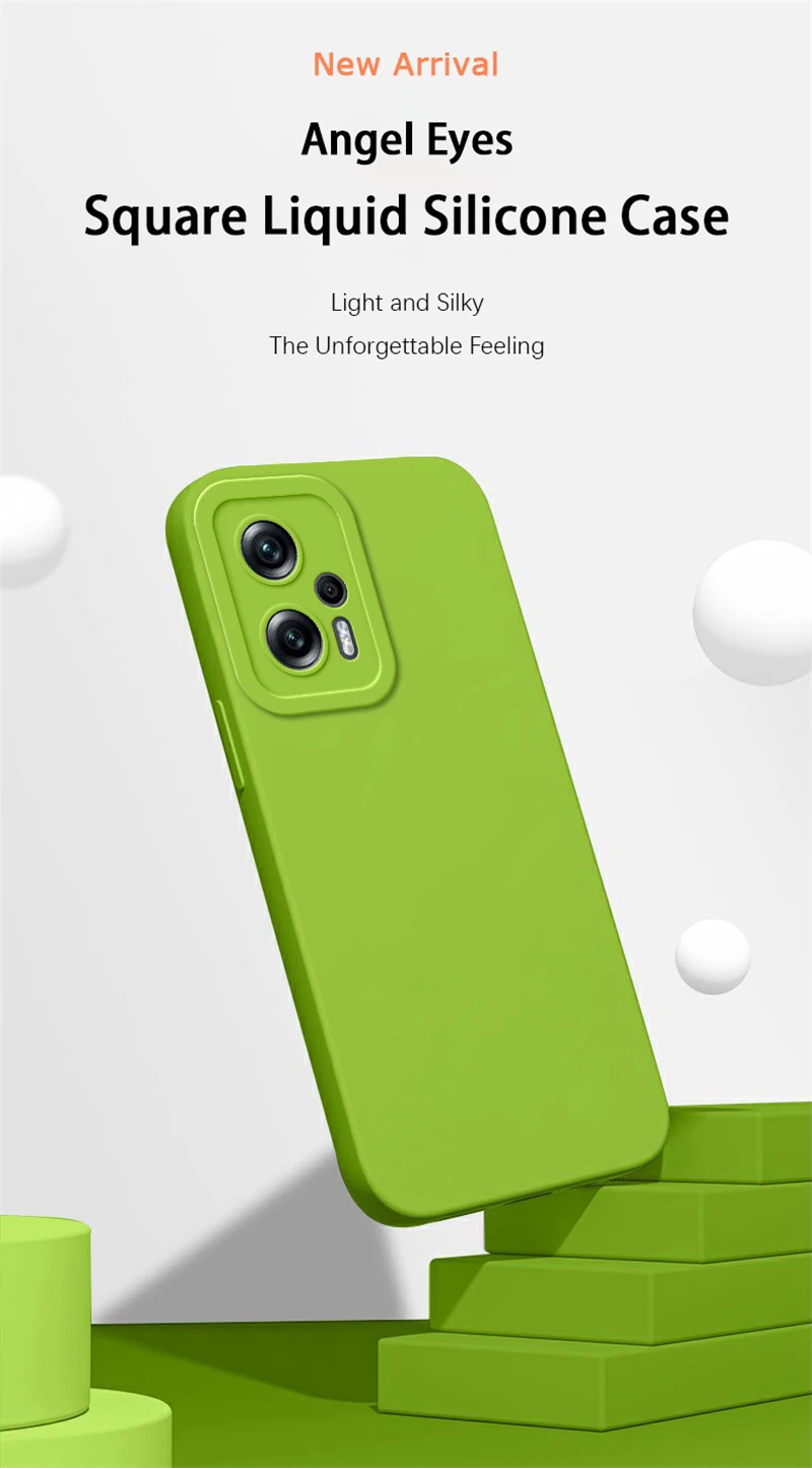 Angel Eyes Flüssigsilikon-Handyhülle für Xiaomi POCO X4 GT 5G 360-Kamera, schützende weiche, stoßfeste Rückseite, POCOX4 X4GT-Taschen – Detail 1