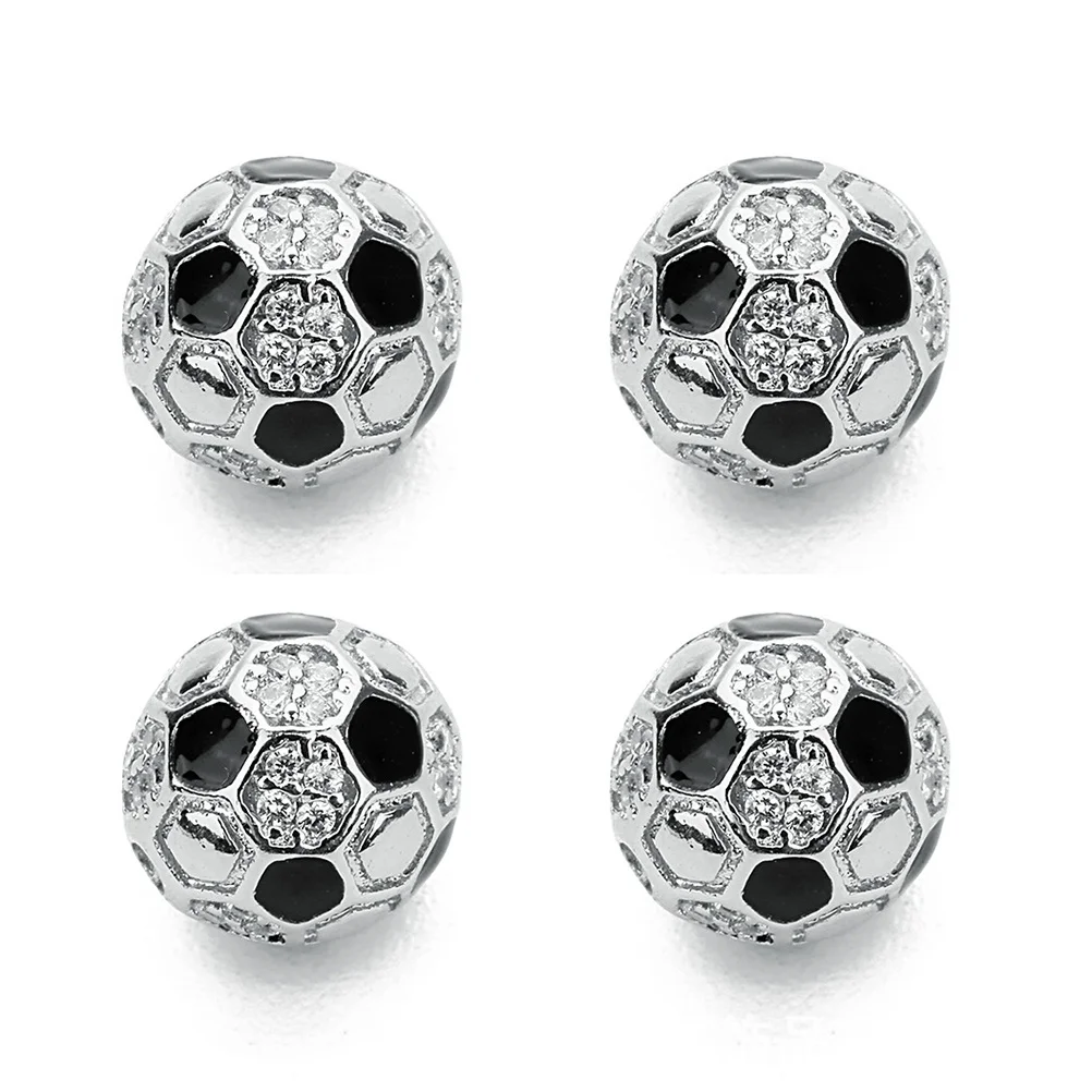 

2Pcs Copper Glossy Football Spacer Beads Zircon Gold-Plated Drip Oil Pendants Charms for Jewelry Making DIY Bracelets Necklaces