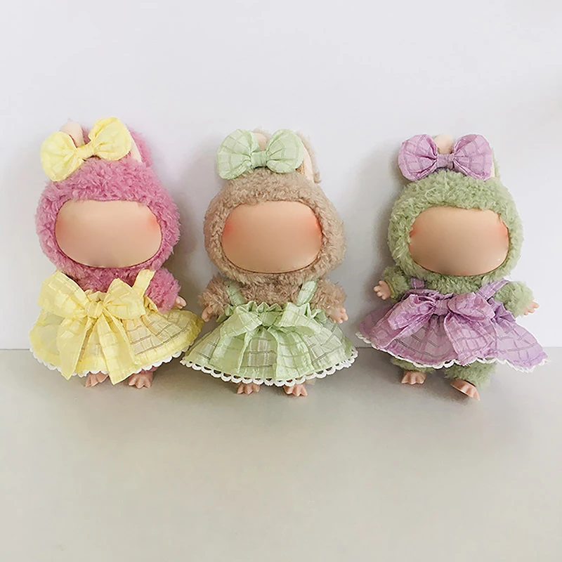 17cm Labubu Doll Cute Mini smalto ciondolo bambola vestiti gonna sospesa Clip per capelli accessori per abiti abbigliamento per ragazza regalo