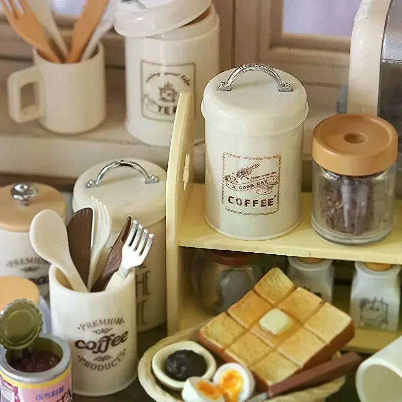 نماذج جرة تخزين مصغرة مستوحاة من الشمال لبيوت الدمى، مجموعة منظم المطبخ مكونة من 3 قطع، صندوق حلوى للأطفال، علب السلع الجافة