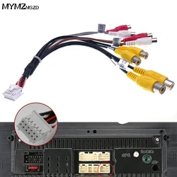 12 Pin Universal Car Radio RCA Audio Video Wire Harness CCD AUX AV IN Out Cable Adapter Wiring Connector For Android  Player