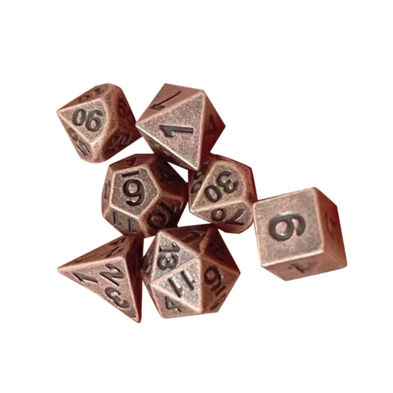 Mini dados poliédricos portátiles, dados Metal tamaño pequeño, dados varios lados, juego rol, dados para reproductor