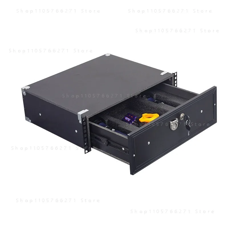 19 inch 2U drawer with lock  suitable for ABS air case  microphone cabinet 3U solid wood microphone receiver  engineering case
