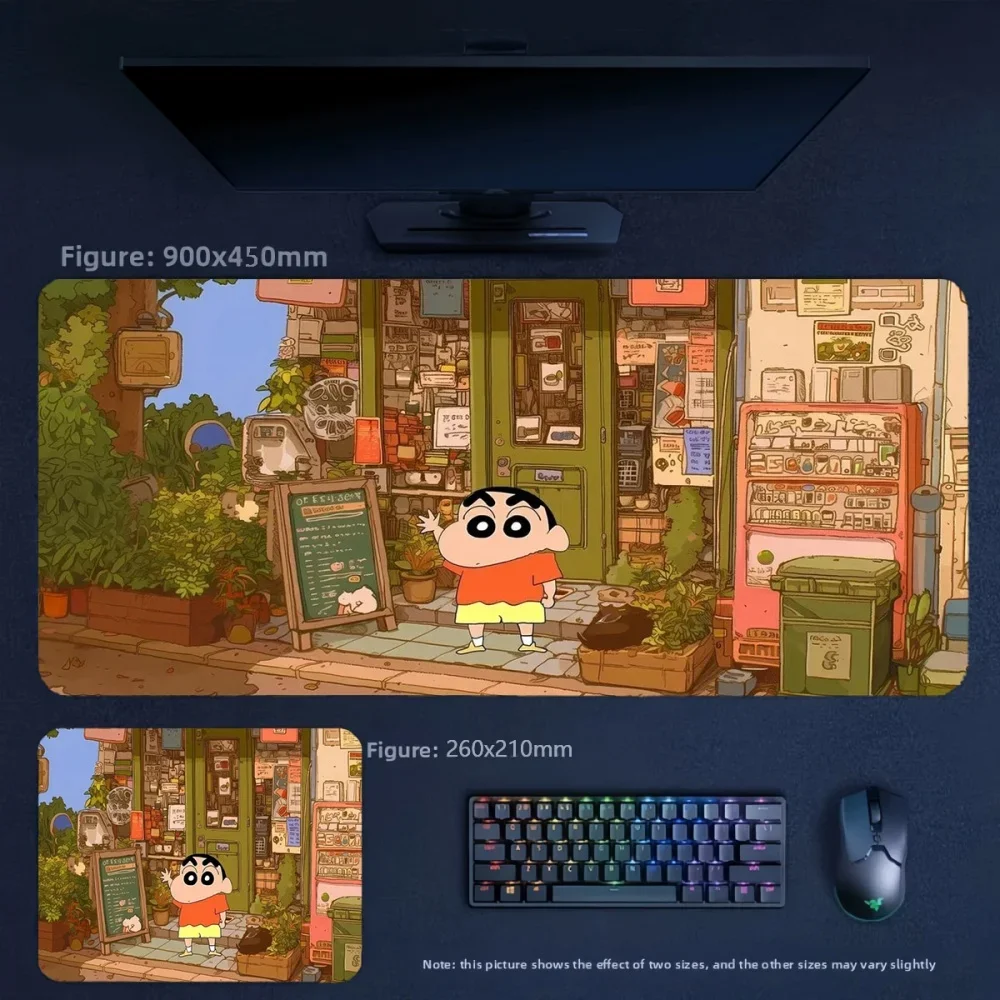 New High Quality Leather Crayon Shin Chan Family Anime Oversized Table Mat Animation Crayon Shin-chan Leather Non-slip Mouse Pad