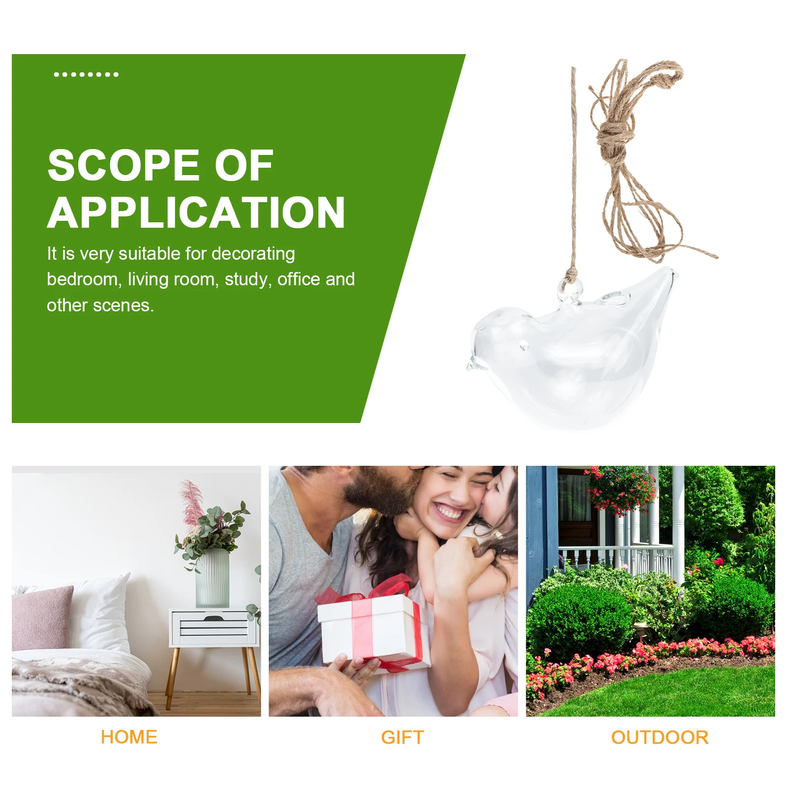 

Clear Glass Hanging Vase Small Compact Hydroponic Planter for Bedroom Living Room Study Decoration Wall Mounted Flower Holder