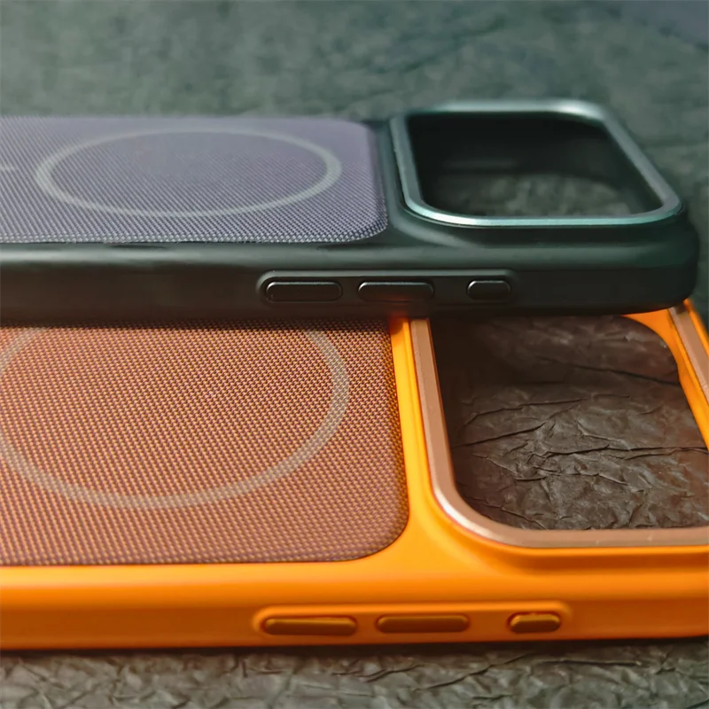 

Luxury Original TechWoven Magnetic For Magsafe Case For iPhone 12 13 14 15 16 17 Pro Max IC Window Chip Wireless Charging Cover