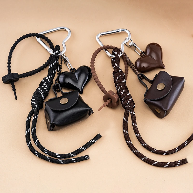Maillard Braid Rope Pendant Exquisite Leather Mini Bag Pendant Charm Women Luxury Bag Key Chain Mobile Phone Decor
