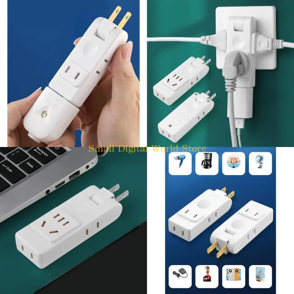 77UB Convenient 4 Wall Outlet Power Strip with 180Degree Rotation Multiple Outlet Suitable for Various Household Appliances