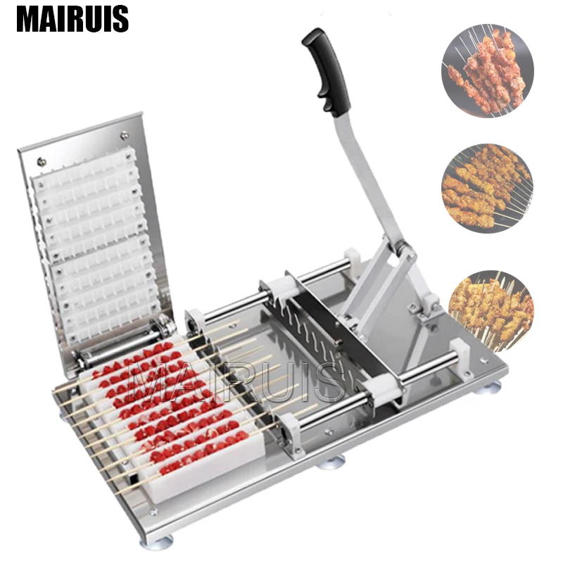 Doner Kebab Meat Wear String Machine Manual Satay Skewer Machine Bbq Stainless Steel Mutton Kebab Lamb Skewer Tools