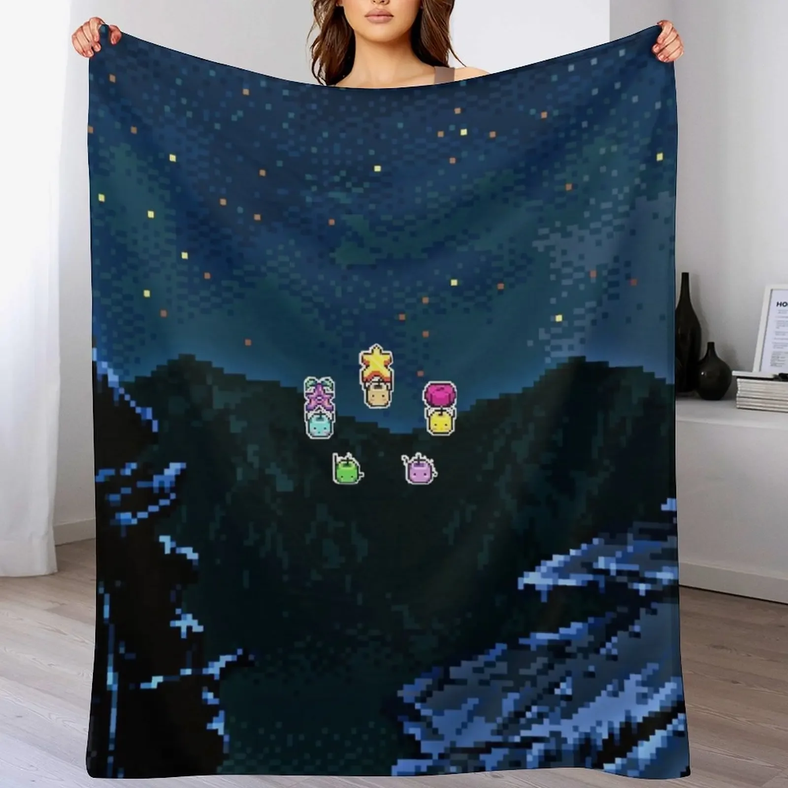 

Junimos night sky Throw Blanket All Weather Soft Throw Blanket for Sofa