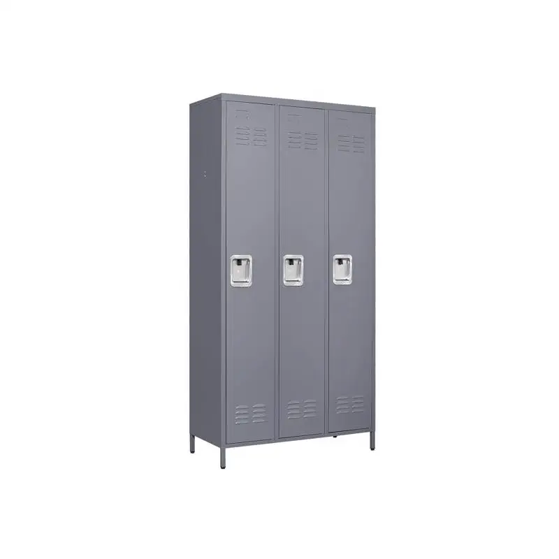 

72" Metal Lockers with Lock for Employees - Storage Cabinet for Home, Gym, Office, School, Garage - Gray Finish
