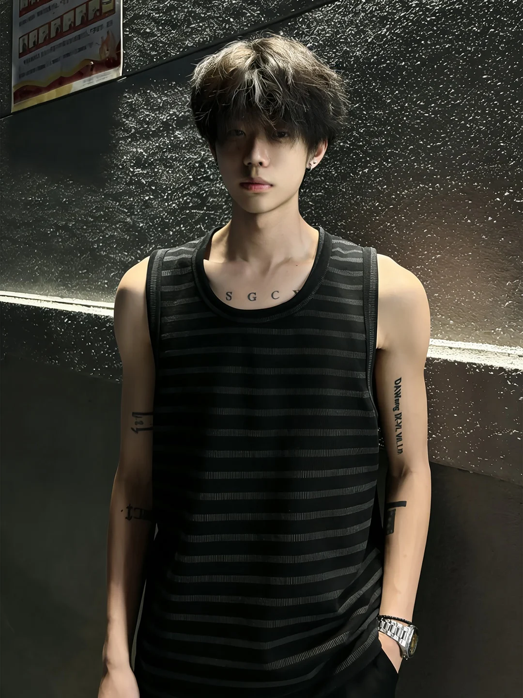 

Мужская летняя спортивная майка American Stripe Sport Vest Haome High-End Svel T-irt Heavy Casual Shoulder Sweatirt Breathable Mois...