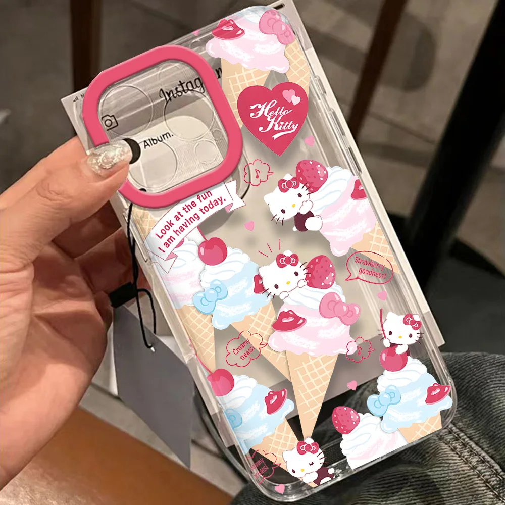 

Cute Hellokitty Cinnamoroll Clear Space Phone Case For Samsung S23 S24 Fe Plus Ultra A35 A20 Note10 20 4G 5G Transparent Cover