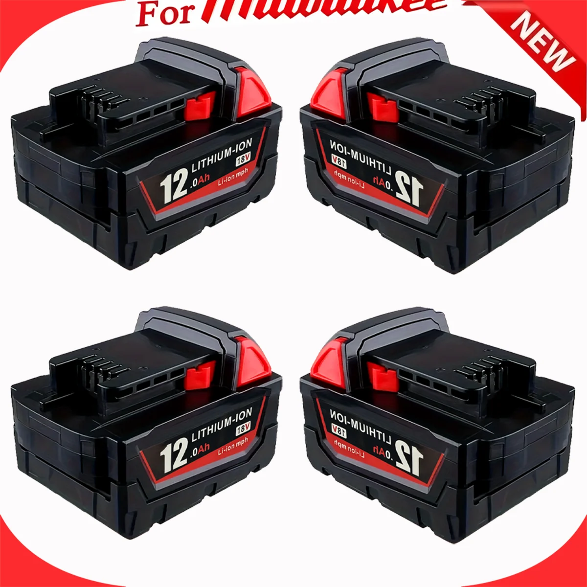 

For Milwaukee M18 Battery 18V 6.0Ah 12.0Ah Replacement Lithium Battery for Milwaukee M18 48-11-1815 48-11-1850 2604-22 Battery