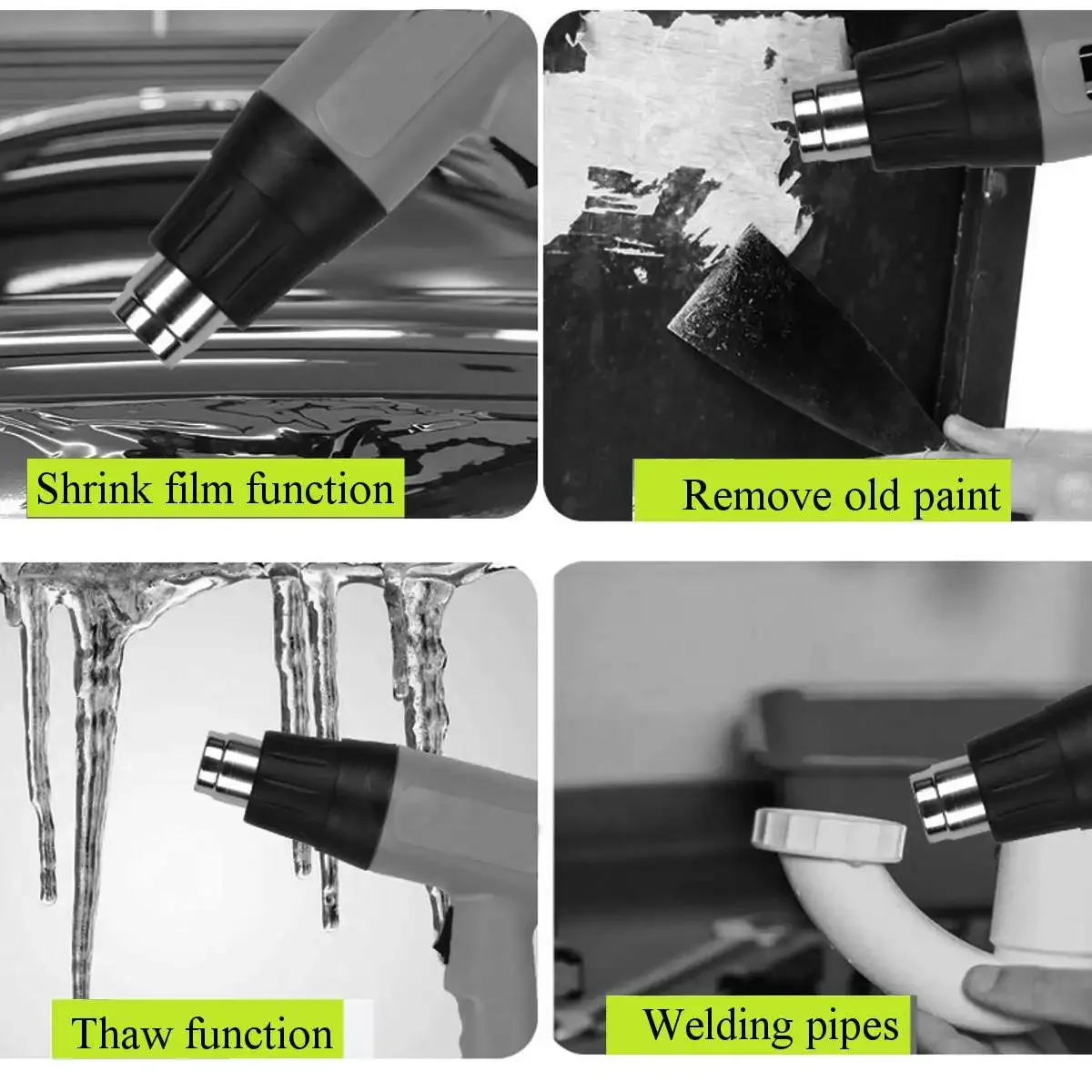 

Профессиональный термофен с регулировкой температуры, электрический, 2000 Вт, 220 В, для термоусадочной пленки, промышленного применения, строительства, сушки волос