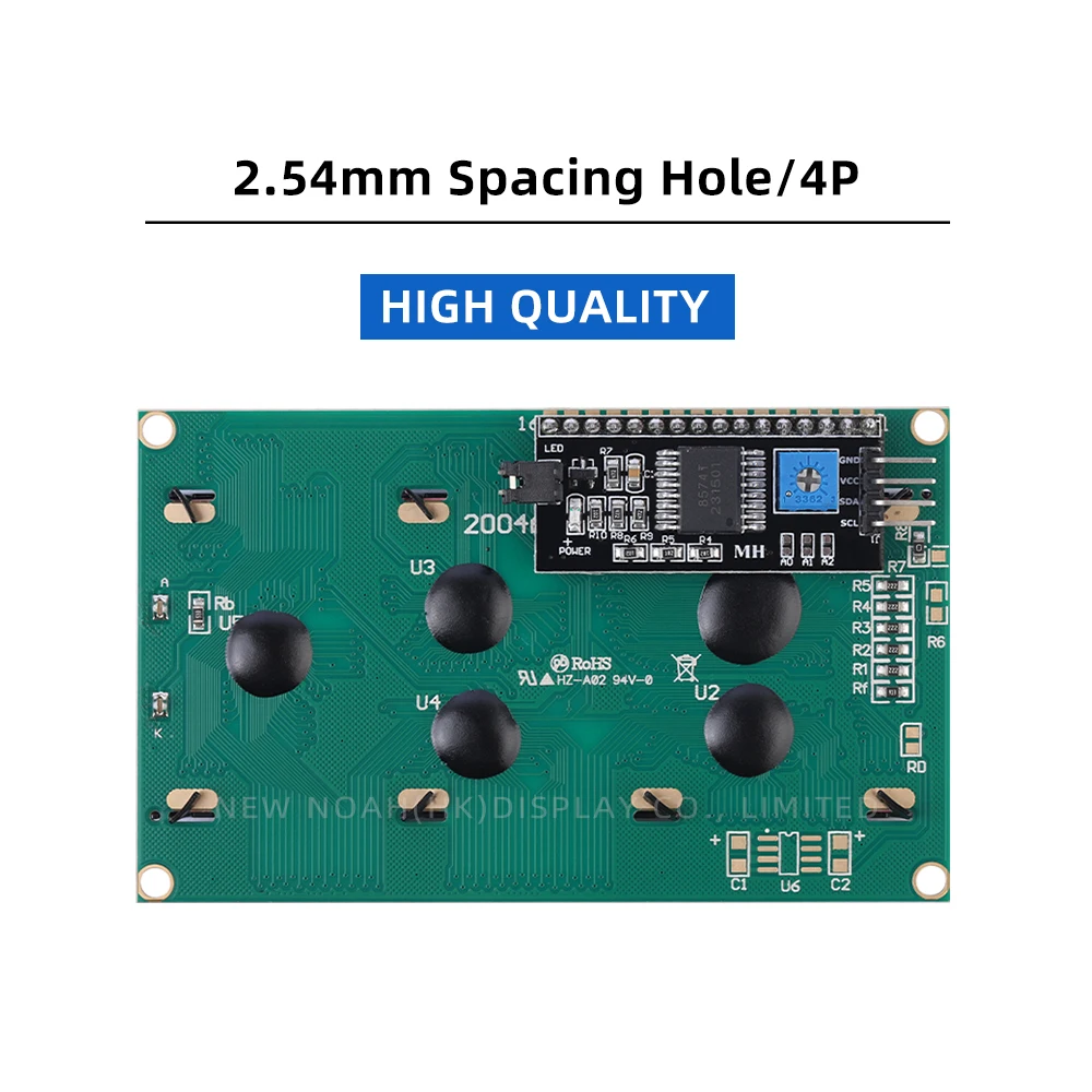 Cyrillic Yellow Green Film 2004A IIC Adapter Board Liquid Crystal Display 4*20 4X20 98*60MM ST7066U Equipped With LED Backlight