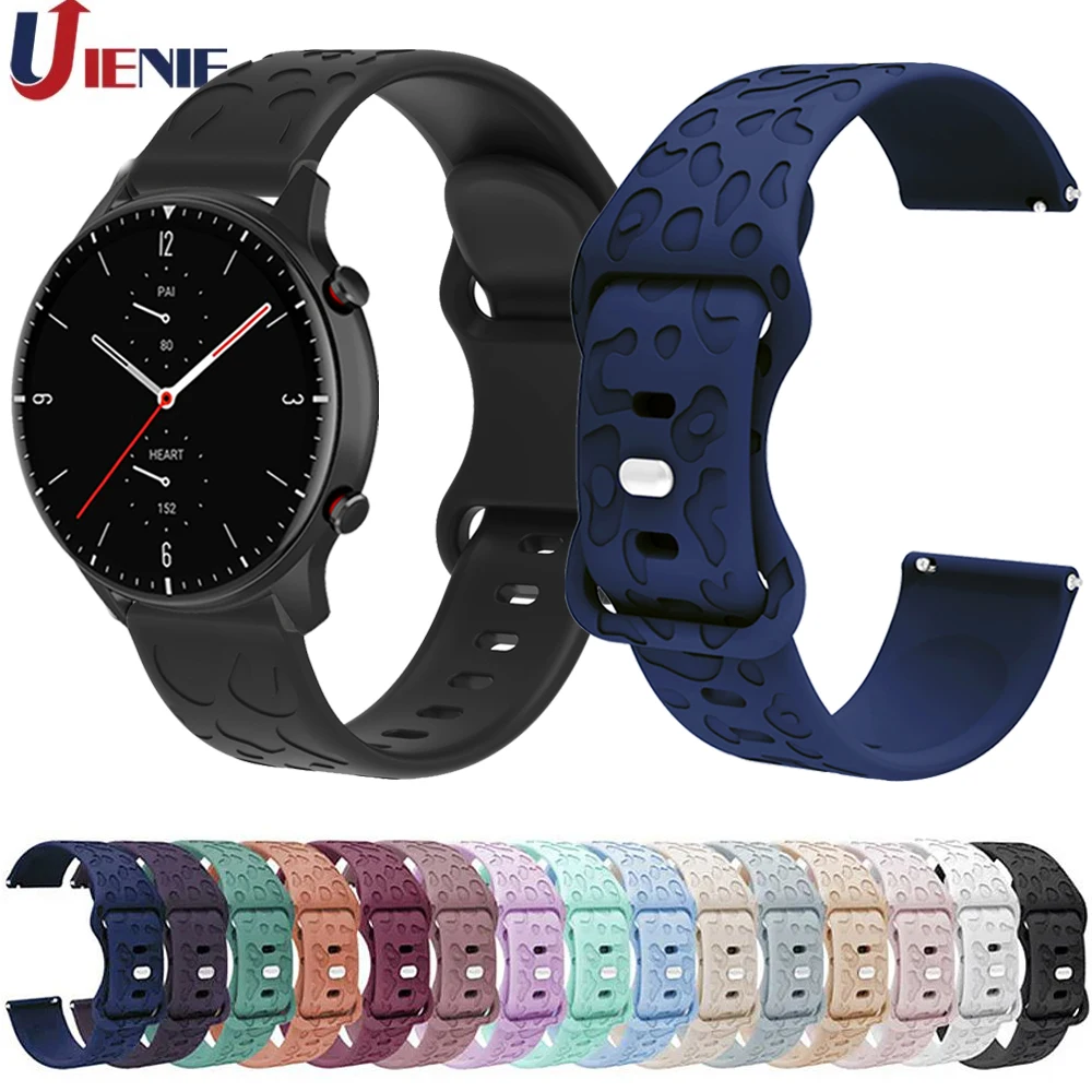 22MM Silicone Band For Huami Amazfit GTR 2/2e/3/3 Pro/GTR4/GTR 47mm Sport Strap For Amazfit Bip 5 Stratos Pace 2 2S 3 Bracelet