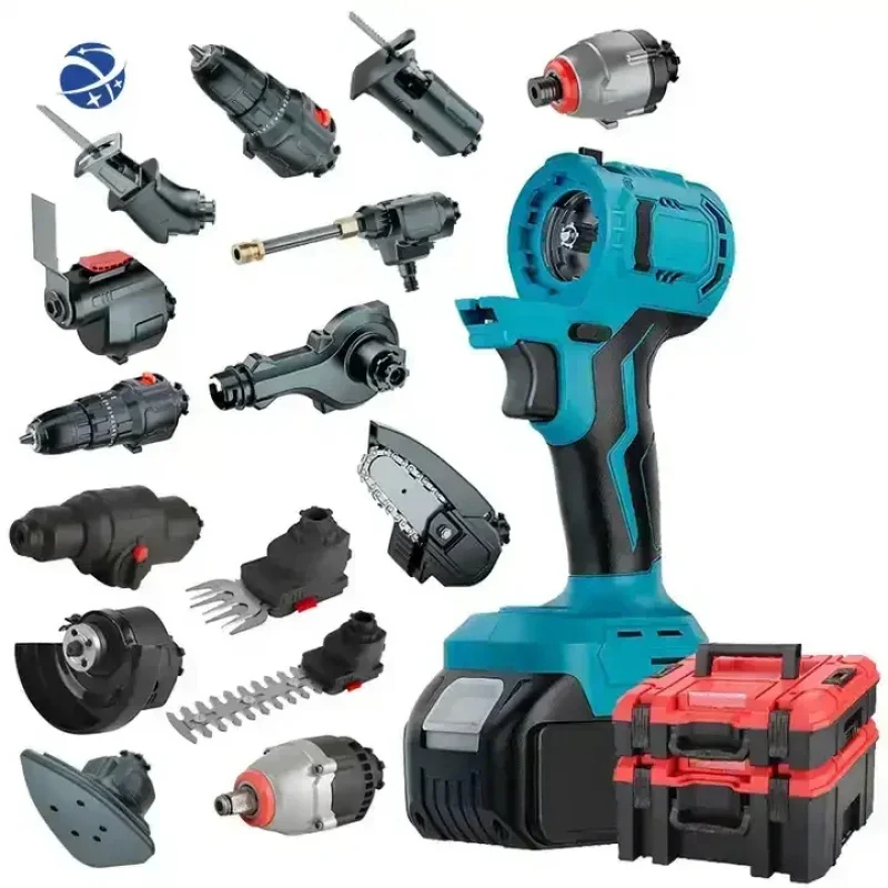 YYHC Screwdriver Multi-Power Battery Drill Impact Wrench Brushls Motor Combo Set