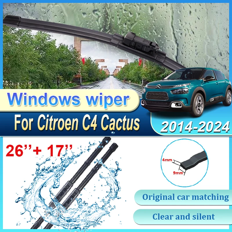 

Для Citroen C4 Cactus Body Kit 2015, аксессуары 2014-2024, щетки переднего стеклоочистителя автомобиля, прочный шумоподавитель, экран стеклоочистителя