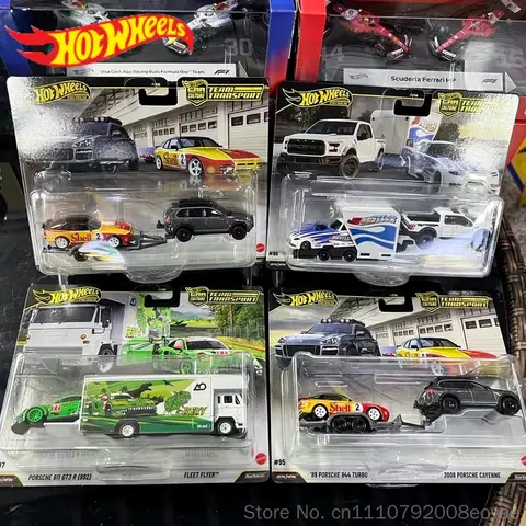 New Original Hot Wheels 1:64 Premium Team Transport Flf56 Porsche 911 Gt3 R 992 Green Dinosaur Car Model Diecast Car Toy Gift
