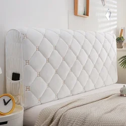 Thicken Luxury Velvet Quilted Headboard Cover Solid Color High Grade All-inclusive Bedside Cover Soft Plush Bed Head Cover
