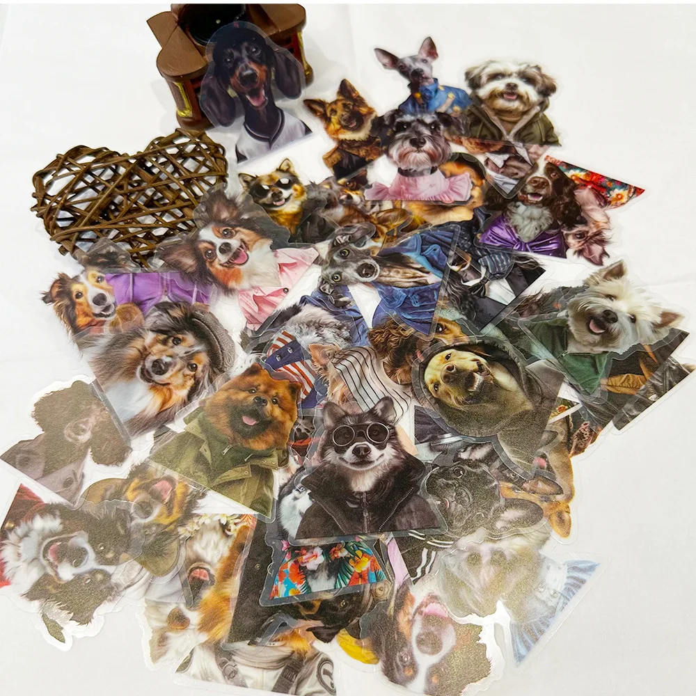 مجموعة ملصقات الكرتون للكلاب ، مقاومة للماء ، شفافة ، حيوان أليف ، مواد مسك الدفاتر ، ديكور ، دفتر ملاحظات ، تصنعه بنفسك ، 50 روض