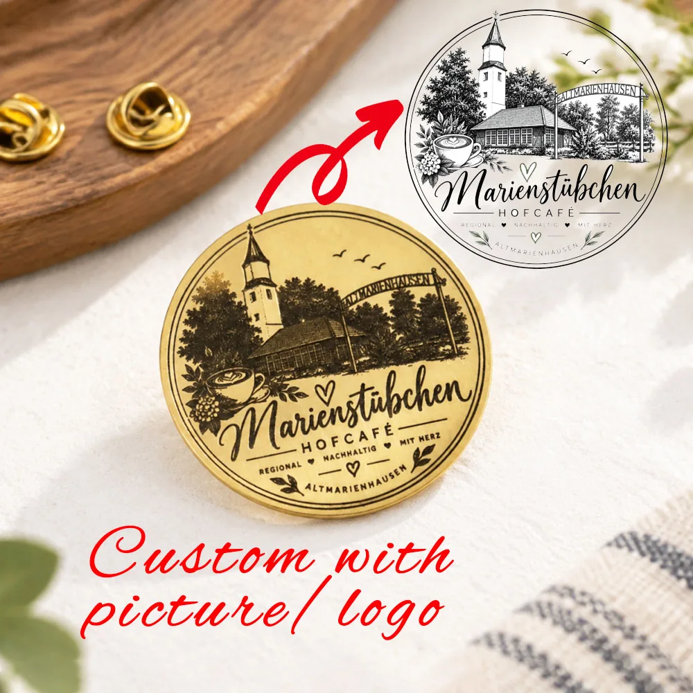 Personalized Custom Brand Logo Brooch Gold/silver Plated Medal Pins Stainless Steel Jewelry For Men Women Suit Company Logo Pin
