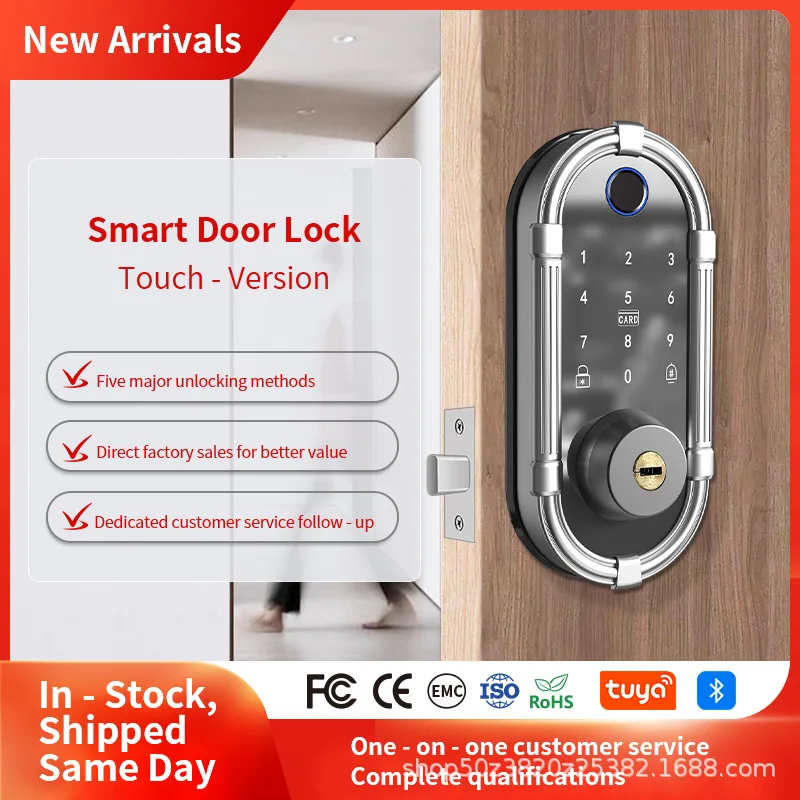 

Fingerprint Door Lock Tuya Smart /Smart Life Electronic Door Lock with Fingerprint/Password/Key/Tuya APP/Card Unlock
