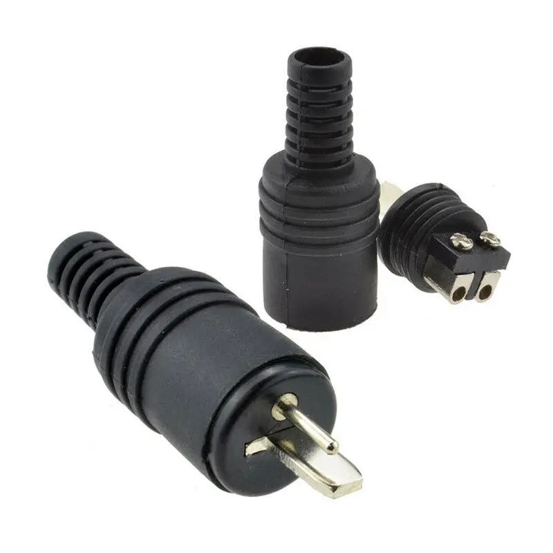 2Pcs/Set 2 Pin Black DIN Plug Speaker And HiFi Connector Screw Terminals Power Signal Adapters