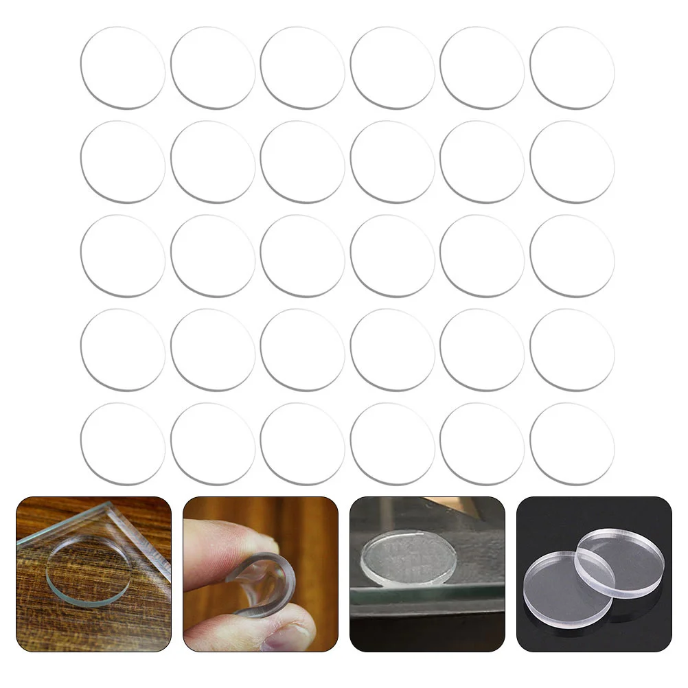 12 Pcs Furniture Tempered Glass Door Handle Clear Spacer for Table Gasket Washer Pp Spacers Top Bumpers Tabletops