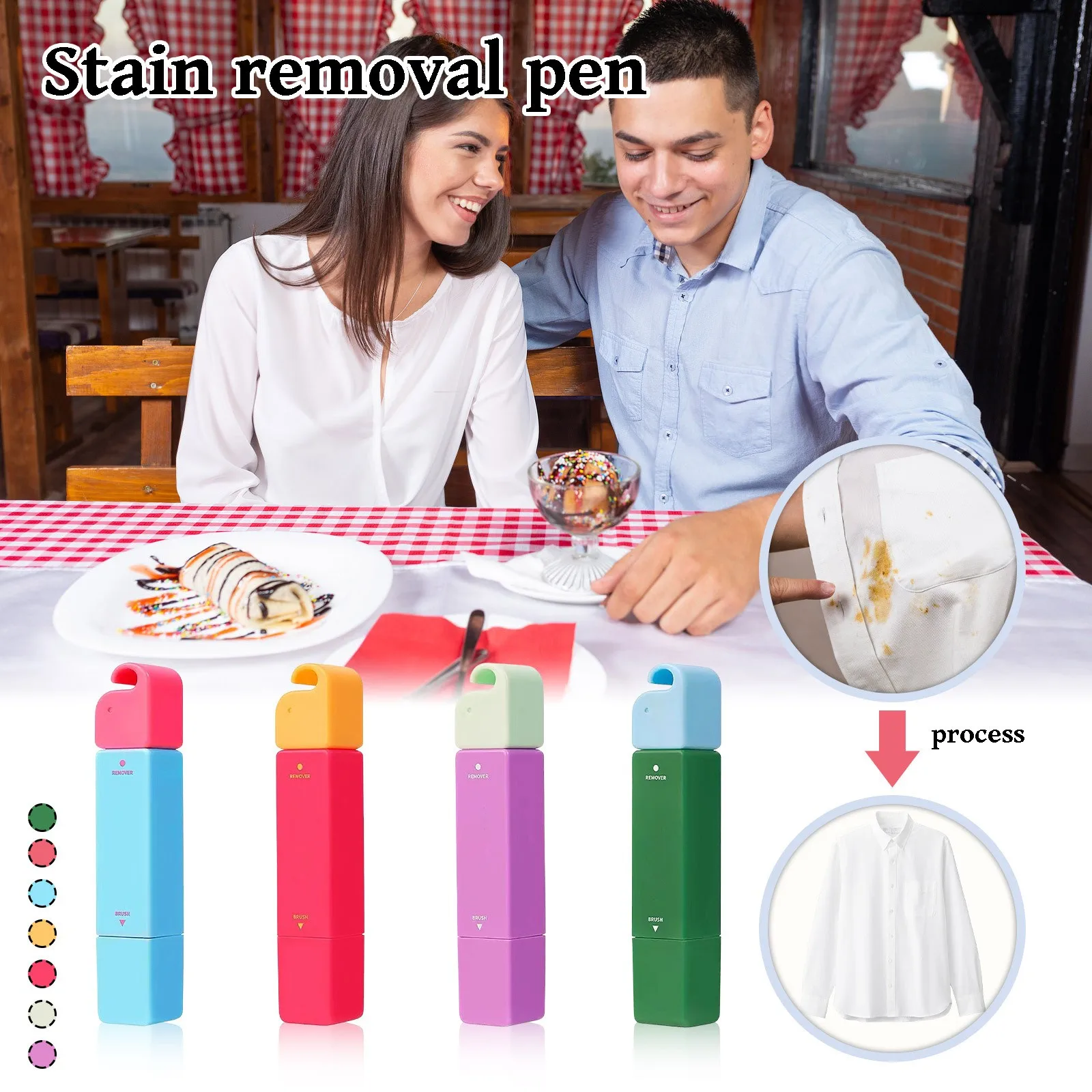 Tragbarer, nicht waschbarer Fleckenentferner-Stift für Kleidung, Fleckenentfernungsstift, waschfreies Öl, Rotwein-Fleckenentferner, Markierungsstift für kleine
