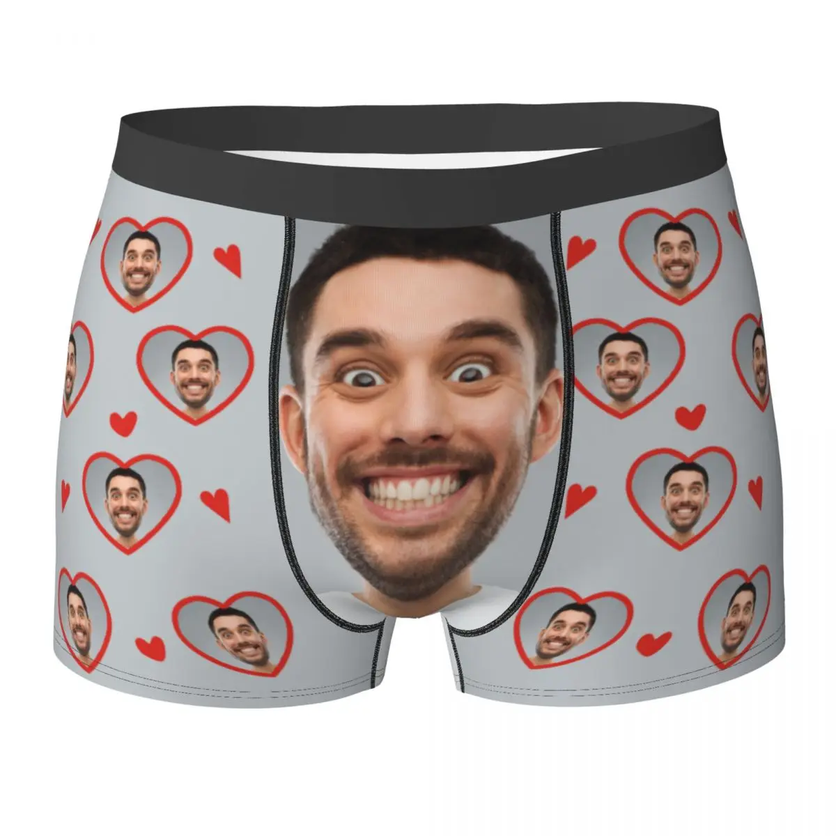 Funny Boxer Personalize Boxer Face Custom Photo Shorts Panties Briefs Men\'s Long Underwear Breathable Underpants for Homme