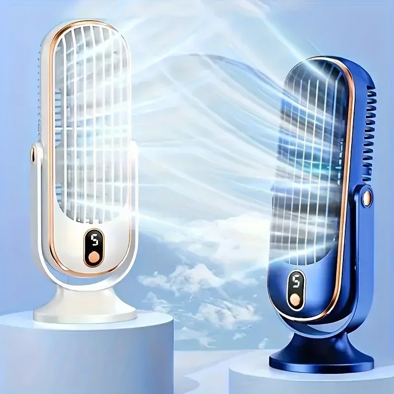 Rechargeable Desk Fan,Portable Bladeless Fan Small Personal Cooling Fan Quiet Table Fan for Home, Office, Bedroom image 6