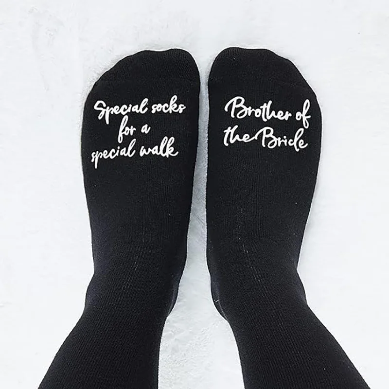 Brother of the Bride Father Of The groom black Socks Wedding day engagement bachelor party decoration Proposal box Gift Keepsake