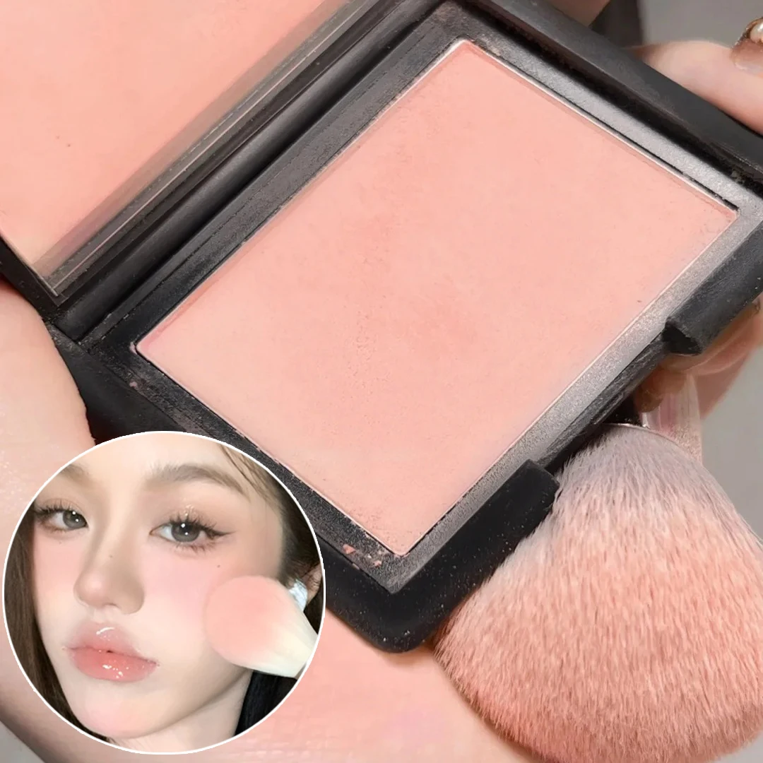 Monochrome Matte Blusher Palette Soft Silky Cheek Natural Facial Rouge Plate Lasting Nude Low Saturation Powder Blusher Disk