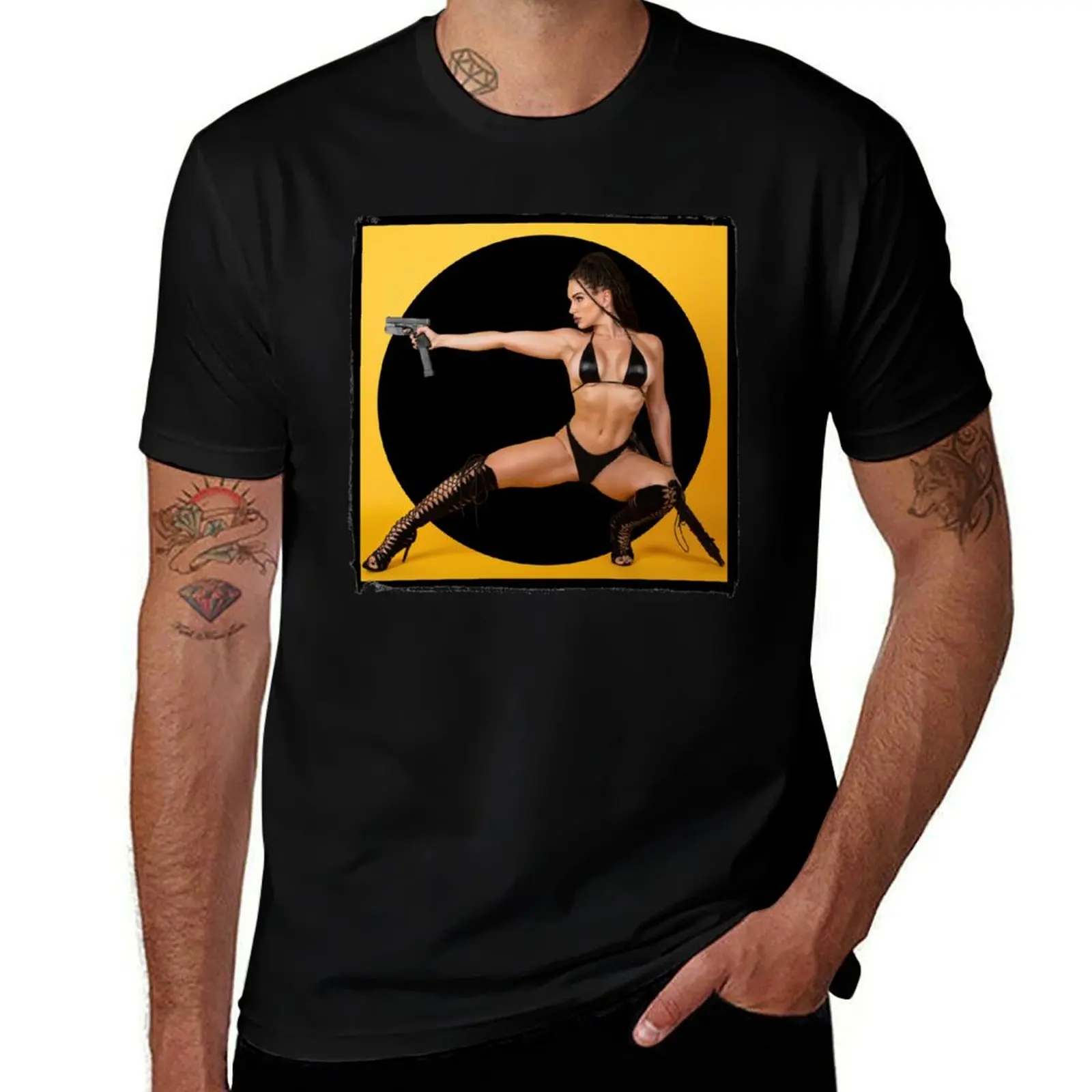 Girls with Guns - Action Hero - Sexy Girl with Guns - Bad Ass Babe #2 T-Shirt Basic All Season Solid T-Shirt