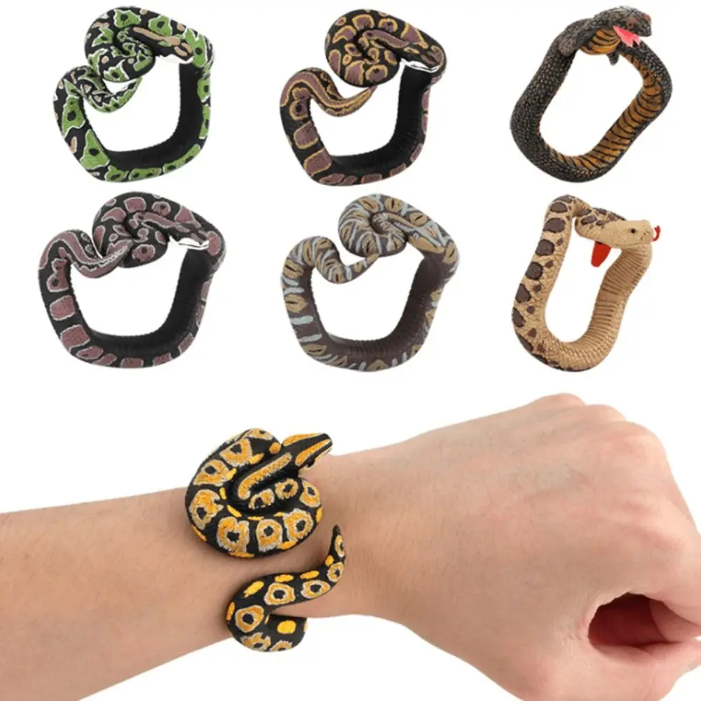 Snake Animal Model Fun Prank Gift For Friends Simulation Animal Model Snake Bracelet Snake Tricky Toys Animal Bangles