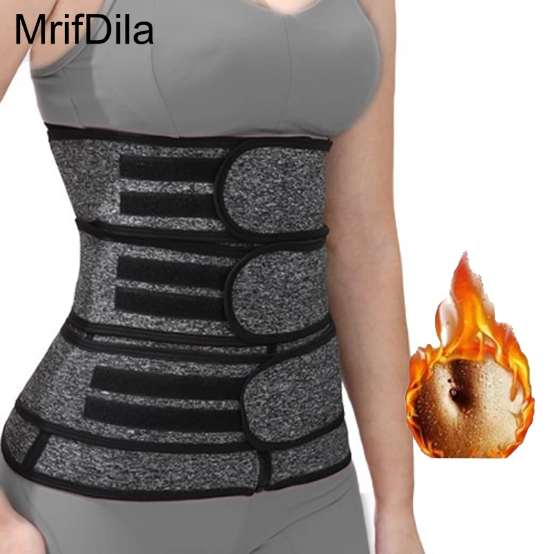 

MrifDila Adjustable Three Straps Sauna Belt Compression Neoprene Corset Sweating Waist Trimmer Cincher Slimming Belly With Belts