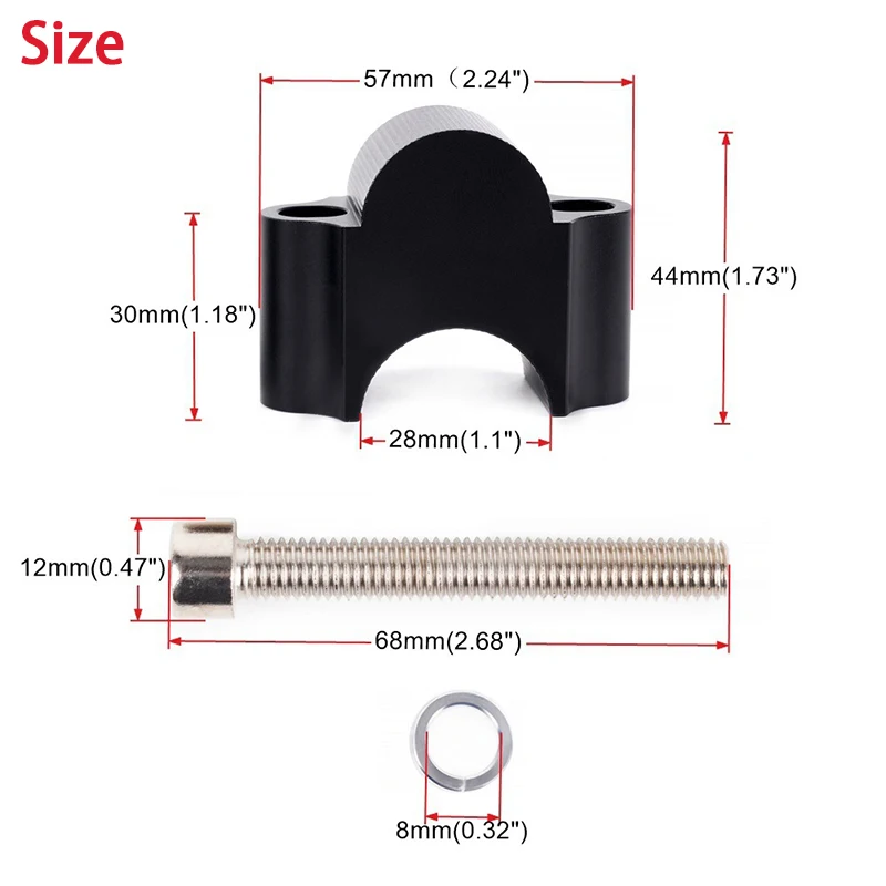 1 Pair CNC Billet Aluminum Motorcycle Handlebar Riser Clamp 28mm 1 1/8