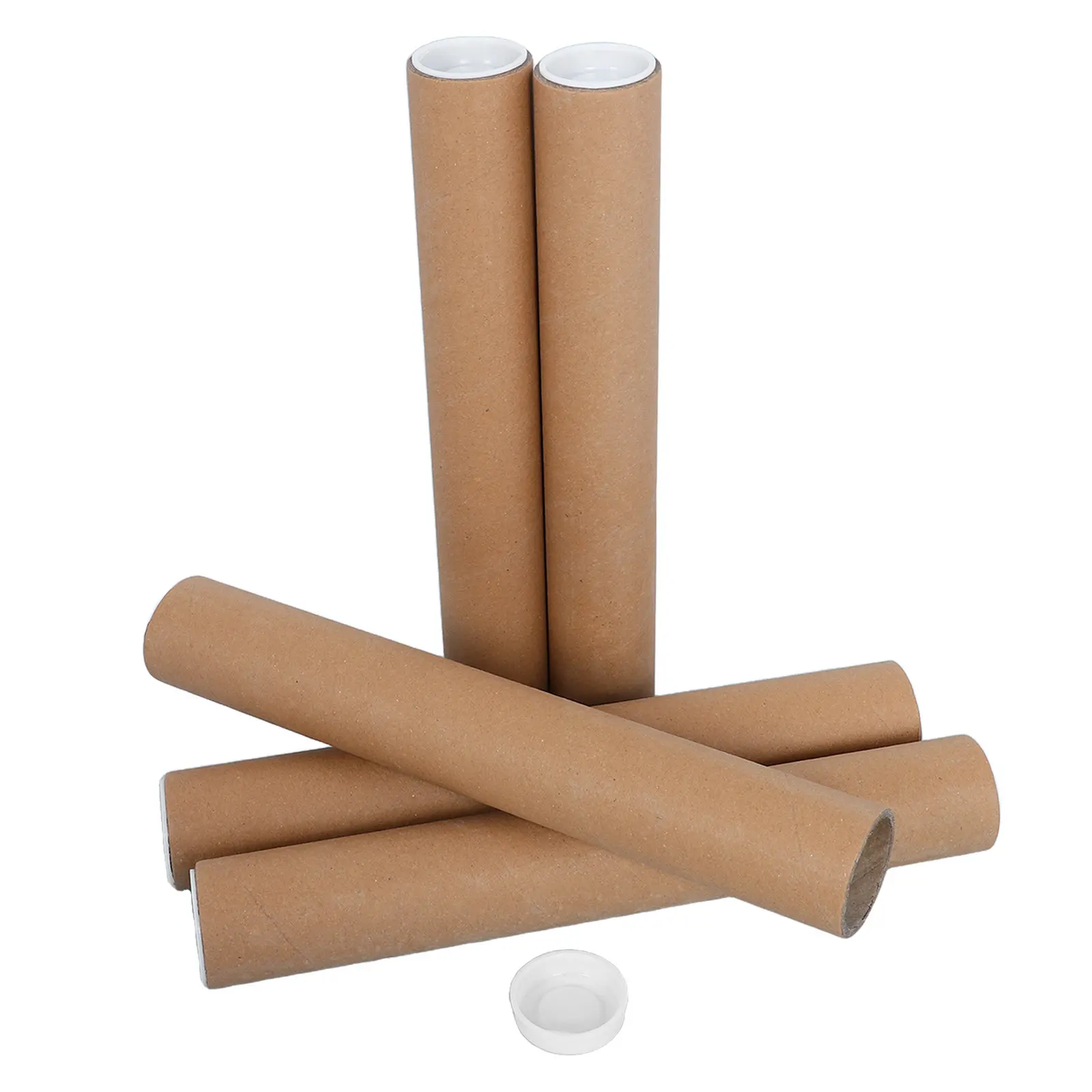 5Sets Mailing Tubes with Caps Poster Holder Tube 11.8 X 1.8 in Brown Kraft for Art Prints Documents Storage Tube for Poster