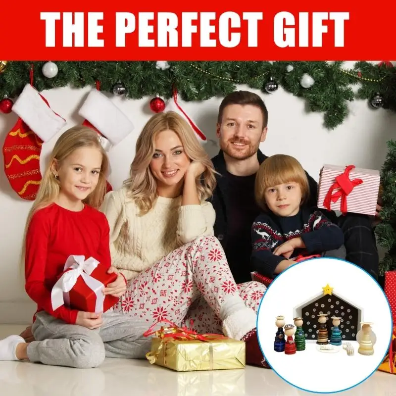 Christmas Ornament Button Craft Kits DIY Button Nativity Scene Kits,Christmas Holiday Tabletop Centerpieces Craft Set